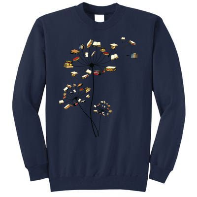 Cute Dandelion Books Flower Fly Reading Fan Club Gift Tall Sweatshirt