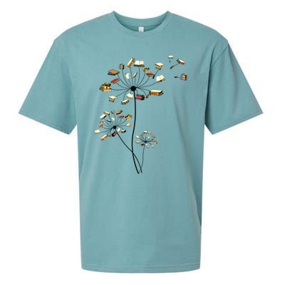 Cute Dandelion Books Flower Fly Reading Fan Club Gift Sueded Cloud Jersey T-Shirt