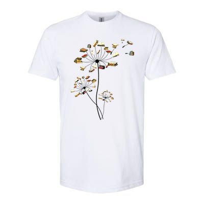 Cute Dandelion Books Flower Fly Reading Fan Club Gift Softstyle CVC T-Shirt