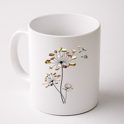 Cute Dandelion Books Flower Fly Reading Fan Club Gift Coffee Mug