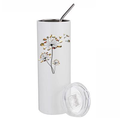 Cute Dandelion Books Flower Fly Reading Fan Club Gift Stainless Steel Tumbler