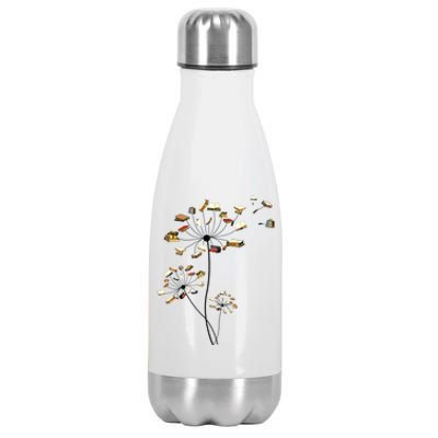 Cute Dandelion Books Flower Fly Reading Fan Club Gift Stainless Steel Insulated Water Bottle