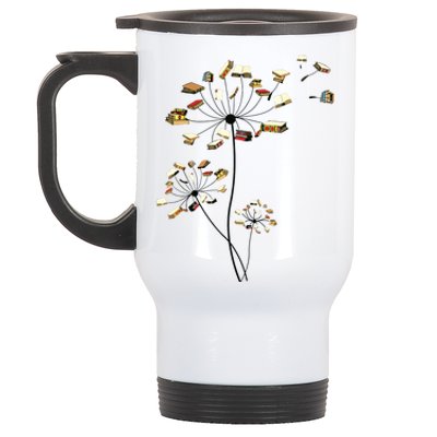 Cute Dandelion Books Flower Fly Reading Fan Club Gift Stainless Steel Travel Mug