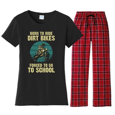 Cute Dirt Bike Art For Wo Motorcycle Dirtbike Racing  Women's Flannel Pajama Set