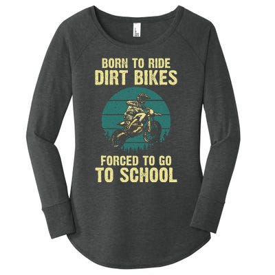 Cute Dirt Bike Art For Wo Motorcycle Dirtbike Racing  Women's Perfect Tri Tunic Long Sleeve Shirt