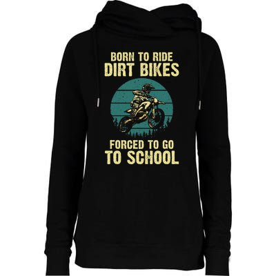 Cute Dirt Bike Art For Wo Motorcycle Dirtbike Racing  Womens Funnel Neck Pullover Hood