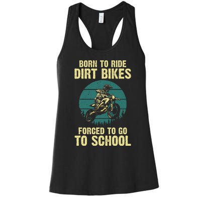 Cute Dirt Bike Art For Wo Motorcycle Dirtbike Racing  Women's Racerback Tank