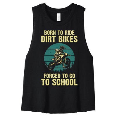 Cute Dirt Bike Art For Wo Motorcycle Dirtbike Racing  Women's Racerback Cropped Tank