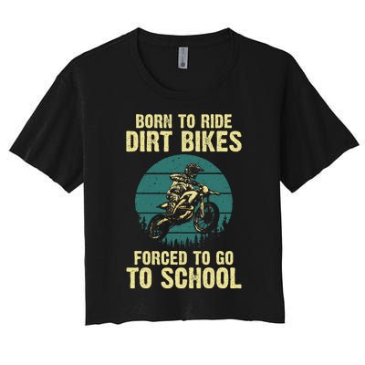 Cute Dirt Bike Art For Wo Motorcycle Dirtbike Racing  Women's Crop Top Tee