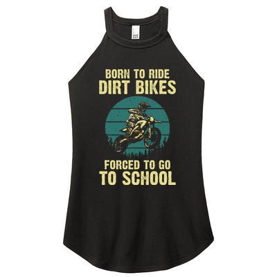 Cute Dirt Bike Art For Wo Motorcycle Dirtbike Racing  Women's Perfect Tri Rocker Tank