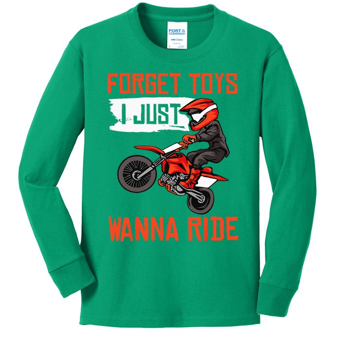 Cool Dirt Bike Gift For Men Funny Forget Toys Motocross Kids Long Sleeve Shirt