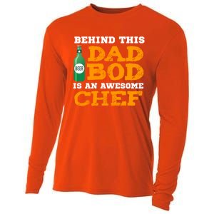 Chef Dad Bod Funny Fathers Gift For Birthday Christmas Gift Cooling Performance Long Sleeve Crew