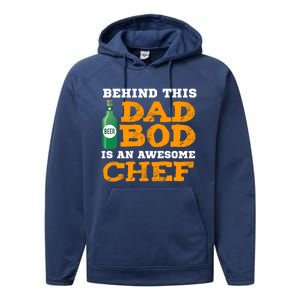 Chef Dad Bod Funny Fathers Gift For Birthday Christmas Gift Performance Fleece Hoodie