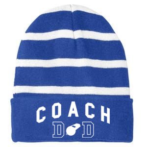 Coach Dad Baseball Player Gift Striped Beanie with Solid Band