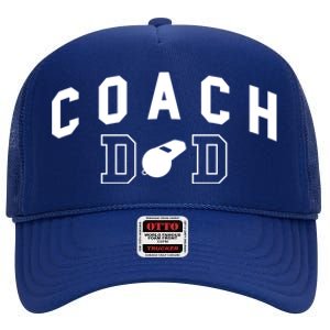 Coach Dad Baseball Player Gift High Crown Mesh Back Trucker Hat