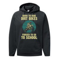 Cute Dirt Bike Art For Motorcycle Dirtbike Racing Performance Fleece Hoodie