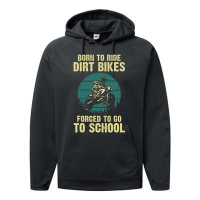 Cute Dirt Bike Art For Motorcycle Dirtbike Racing Performance Fleece Hoodie