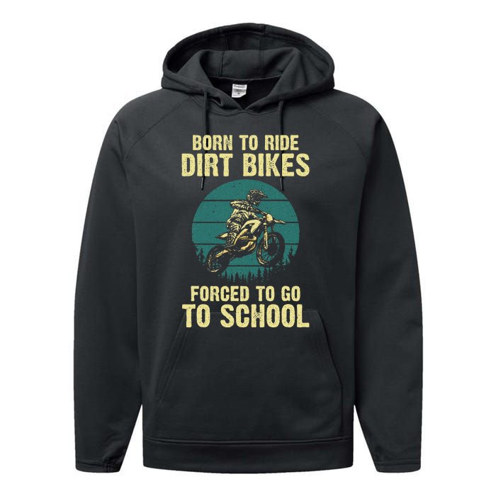 Cute Dirt Bike Art For Motorcycle Dirtbike Racing Performance Fleece Hoodie