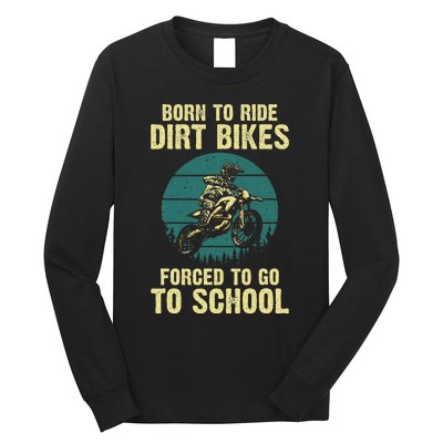 Cute Dirt Bike Art For Motorcycle Dirtbike Racing Long Sleeve Shirt