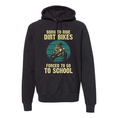 Cute Dirt Bike Art For Motorcycle Dirtbike Racing Premium Hoodie