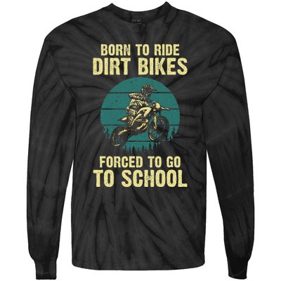 Cute Dirt Bike Art For Motorcycle Dirtbike Racing Tie-Dye Long Sleeve Shirt