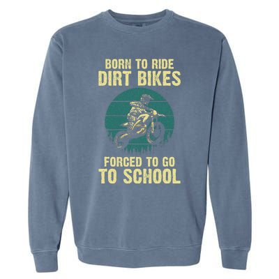 Cute Dirt Bike Art For Motorcycle Dirtbike Racing Garment-Dyed Sweatshirt