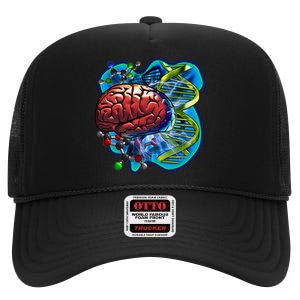 Cool DNA Brain High Crown Mesh Back Trucker Hat