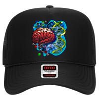 Cool DNA Brain High Crown Mesh Back Trucker Hat