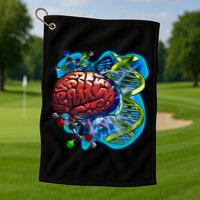 Cool DNA Brain Golf Towel