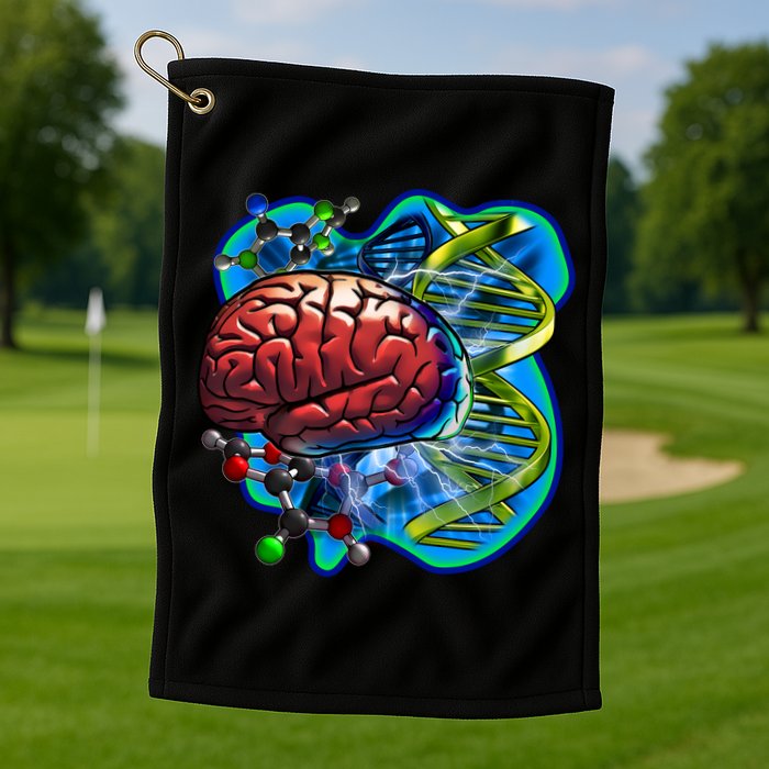 Cool DNA Brain Golf Towel