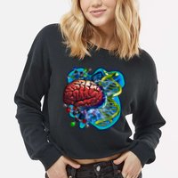 Cool DNA Brain Cropped Pullover Crew