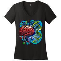 Cool DNA Brain Women's V-Neck T-Shirt