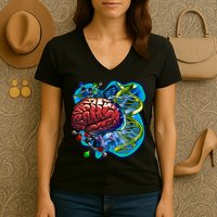 Cool DNA Brain Women's V-Neck T-Shirt