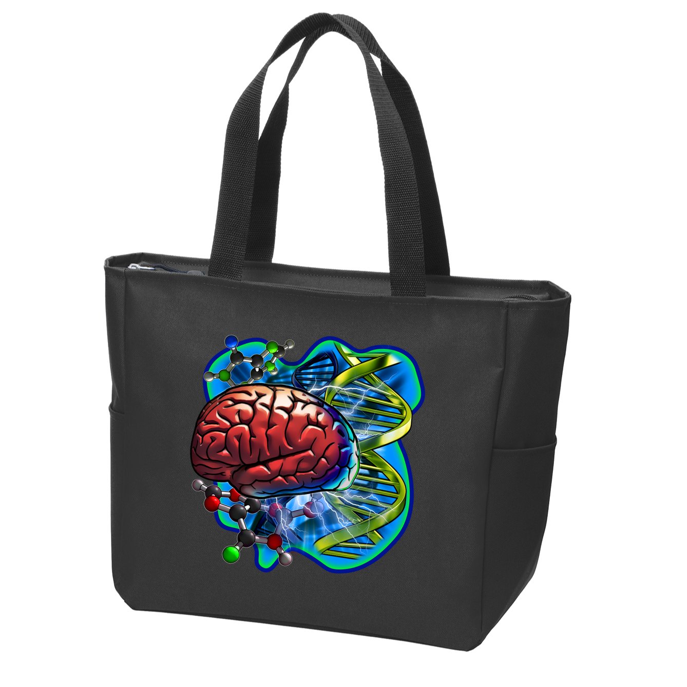 Cool DNA Brain Zip Tote Bag