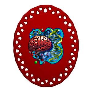 Cool DNA Brain Ceramic Oval Ornament