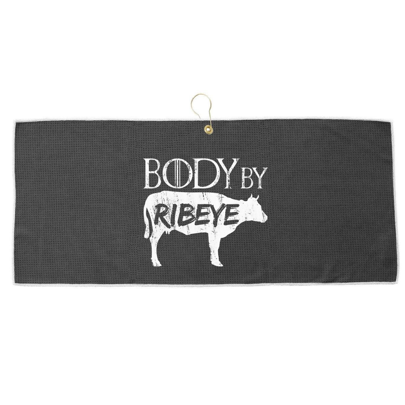 Carnivore Diet Body By Ribeye Large Microfiber Waffle Golf Towel