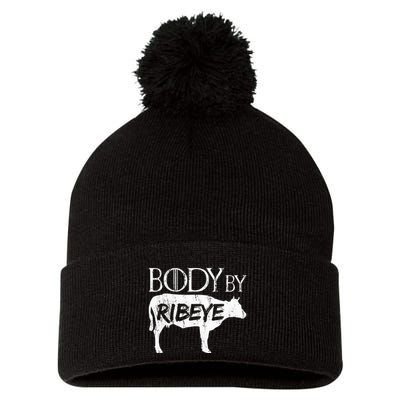 Carnivore Diet Body By Ribeye Pom Pom 12in Knit Beanie