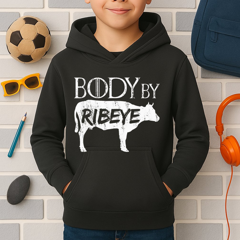 Carnivore Diet Body By Ribeye Kids Hoodie