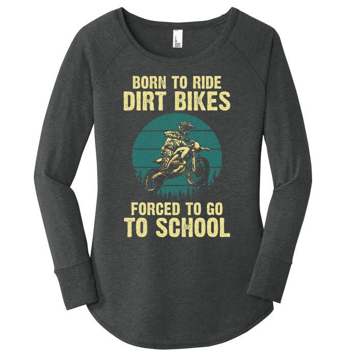 Cute Dirt Bike Art Motorcycle Dirtbike Racing Women's Perfect Tri Tunic Long Sleeve Shirt