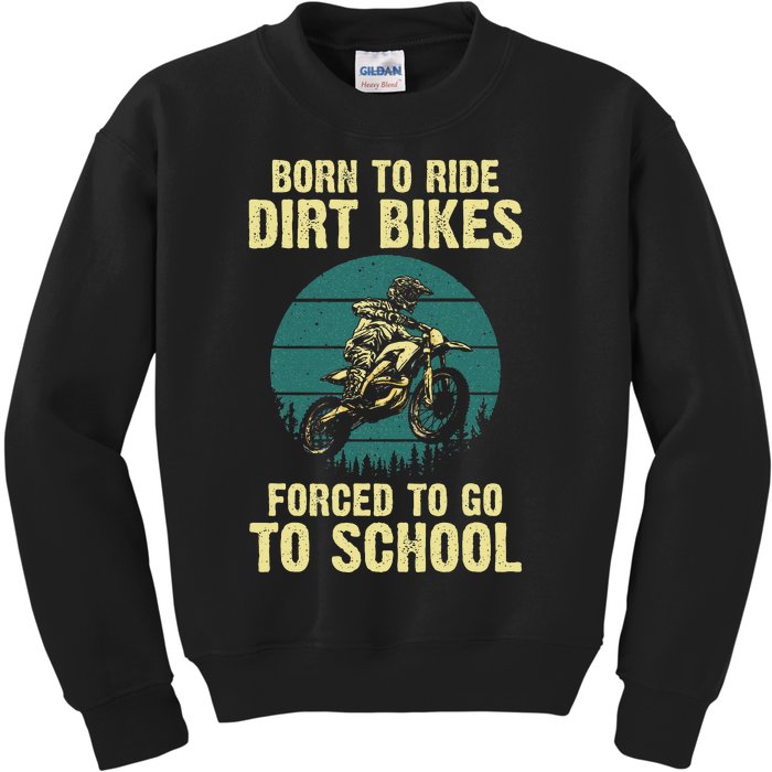 Cute Dirt Bike Art Motorcycle Dirtbike Racing Kids Sweatshirt