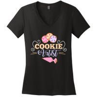 Cookie Decorator Baker Design For Cookie Cutter Fans Women's V-Neck T-Shirt