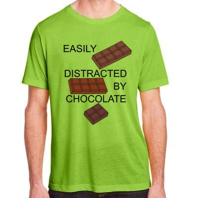 Chocolatier Distracted By Chocolate Funny Quote Gift Adult ChromaSoft Performance T-Shirt