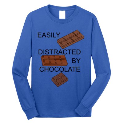 Chocolatier Distracted By Chocolate Funny Quote Gift Long Sleeve Shirt