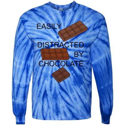 Chocolatier Distracted By Chocolate Funny Quote Gift Tie-Dye Long Sleeve Shirt