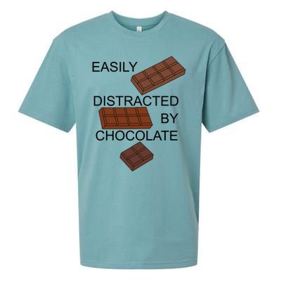 Chocolatier Distracted By Chocolate Funny Quote Gift Sueded Cloud Jersey T-Shirt