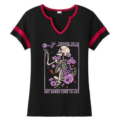 Christian Dry Bones Come To Life Gift Ladies Halftime Notch Neck Tee