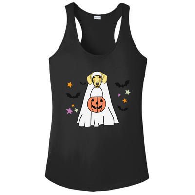 Cream Dachshund Boo Ghost Dog Lover Halloween Ladies PosiCharge Competitor Racerback Tank