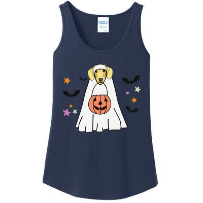 Cream Dachshund Boo Ghost Dog Lover Halloween Ladies Essential Tank