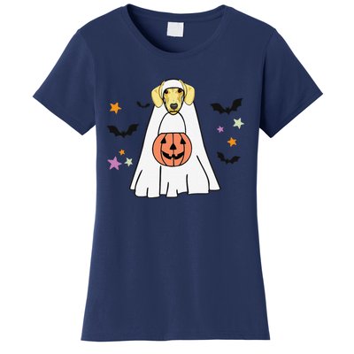 Cream Dachshund Boo Ghost Dog Lover Halloween Women's T-Shirt