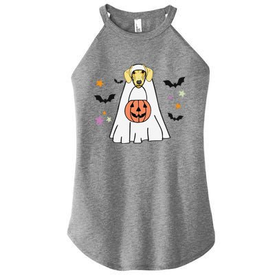 Cream Dachshund Boo Ghost Dog Lover Halloween Women’s Perfect Tri Rocker Tank